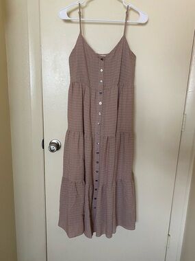 Plaid Buttoned Midi Dress